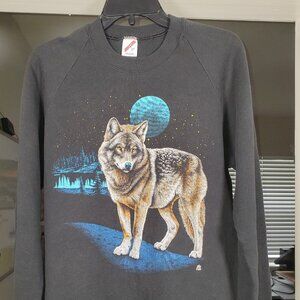 WOLF IN THE NIGHT JERZEES SWEATER LARGE